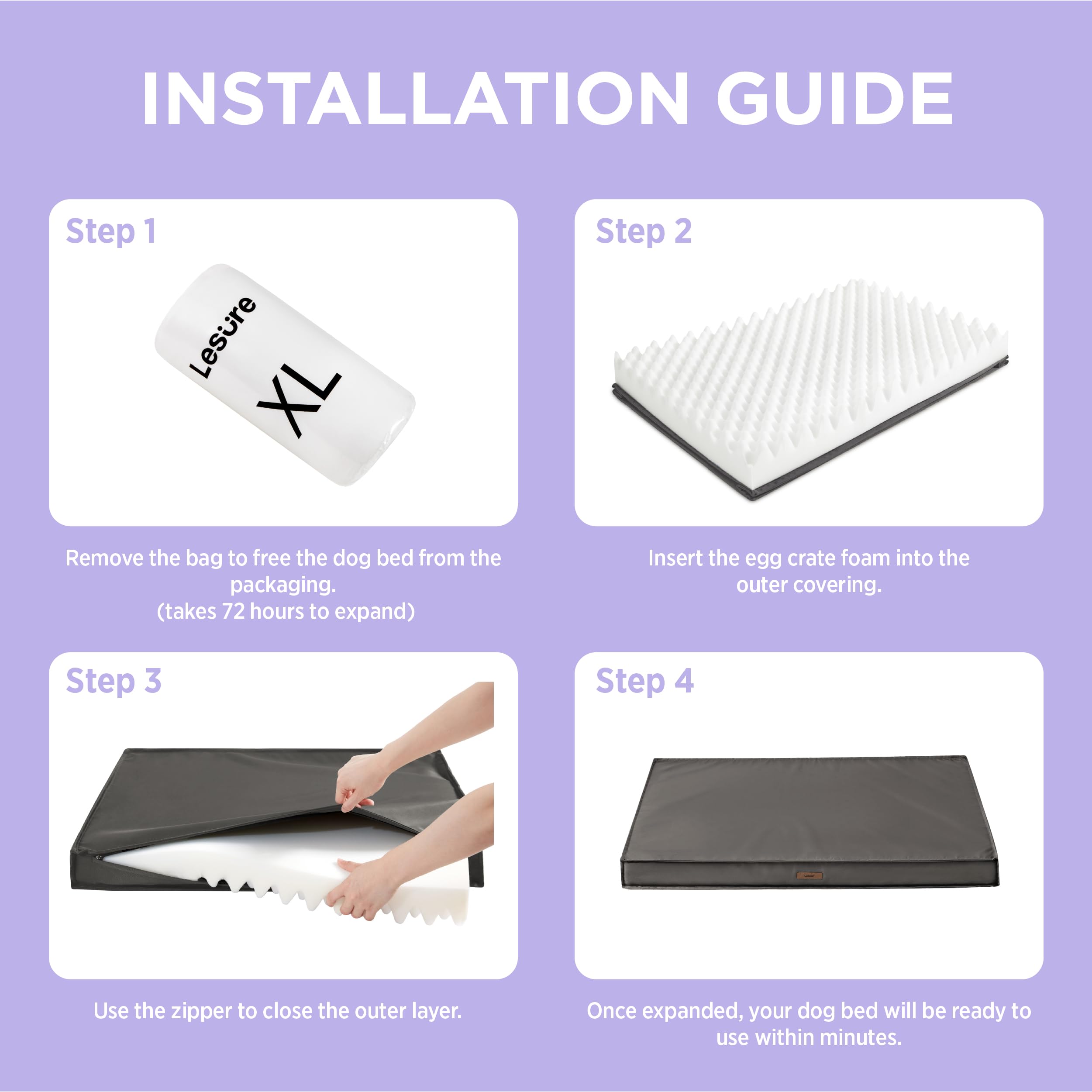 LE SURE concealed zipper cover demonstrating easy removal for cleaning