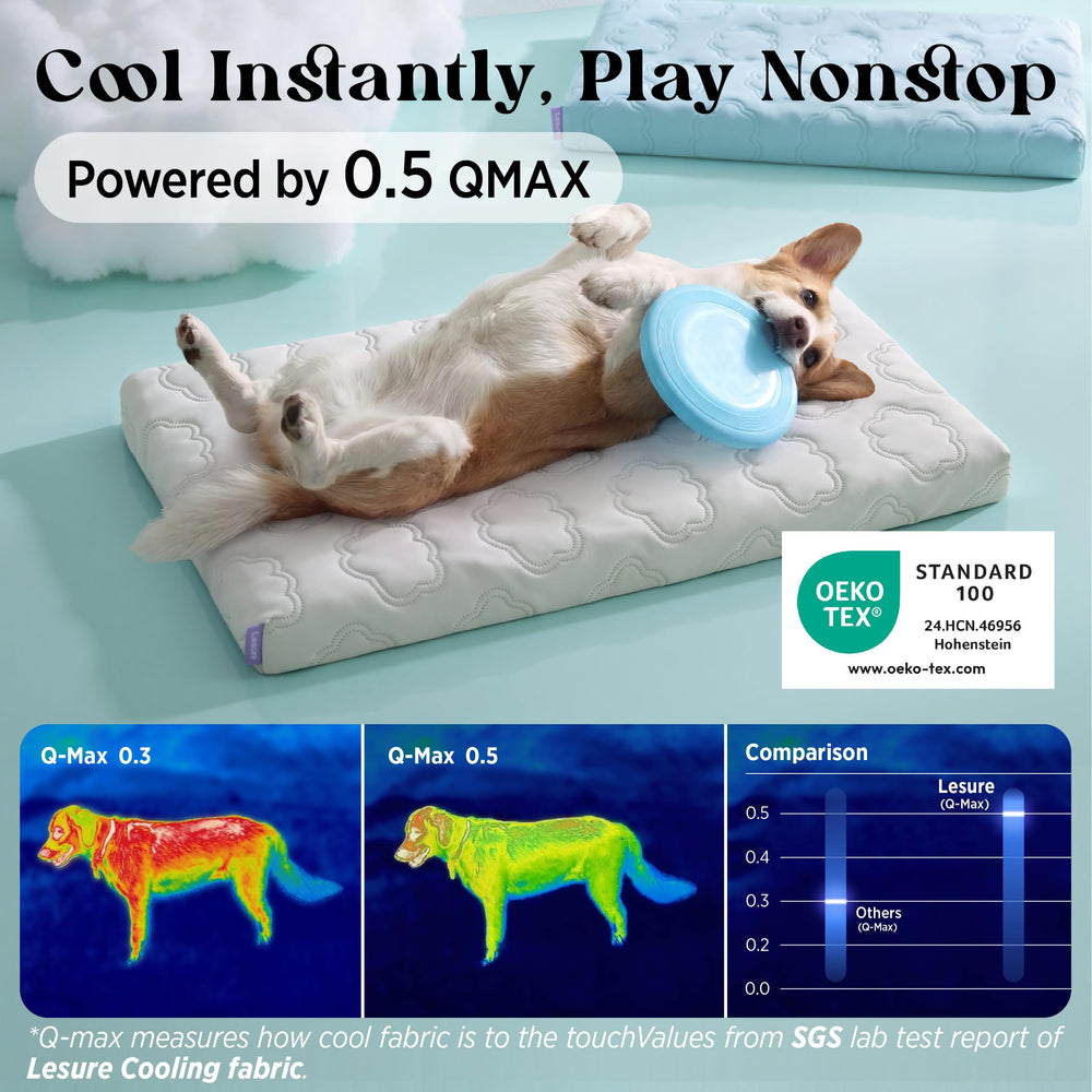 LE SURE XL cooling dog bed removable cover displayed for easy washing