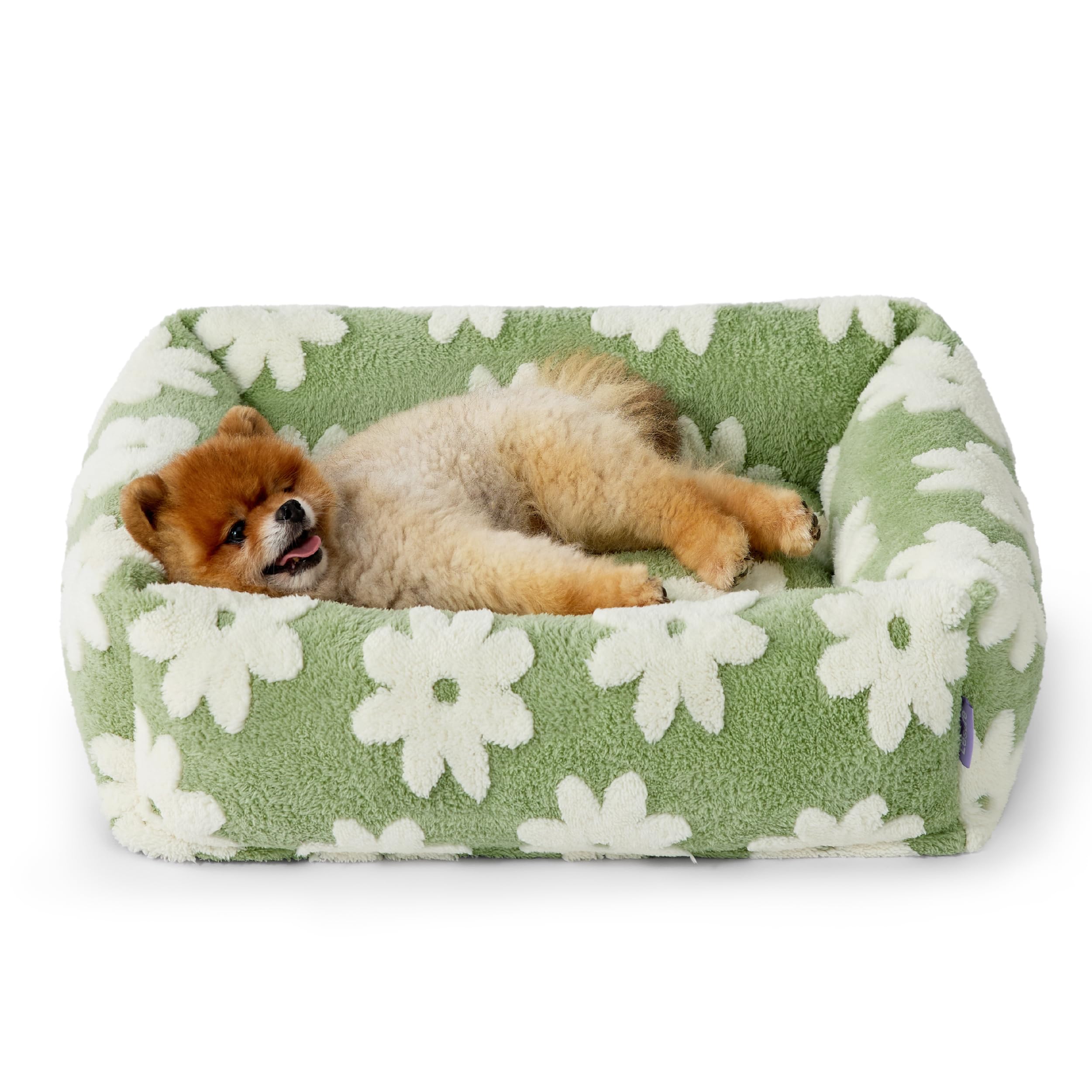 LE SURE cute dog bed in rectangle shape provides cozy support for small dogs.