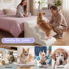 LE SURE Lesure dog stairs use CertiPUR-US foam for safe, cushioned steps