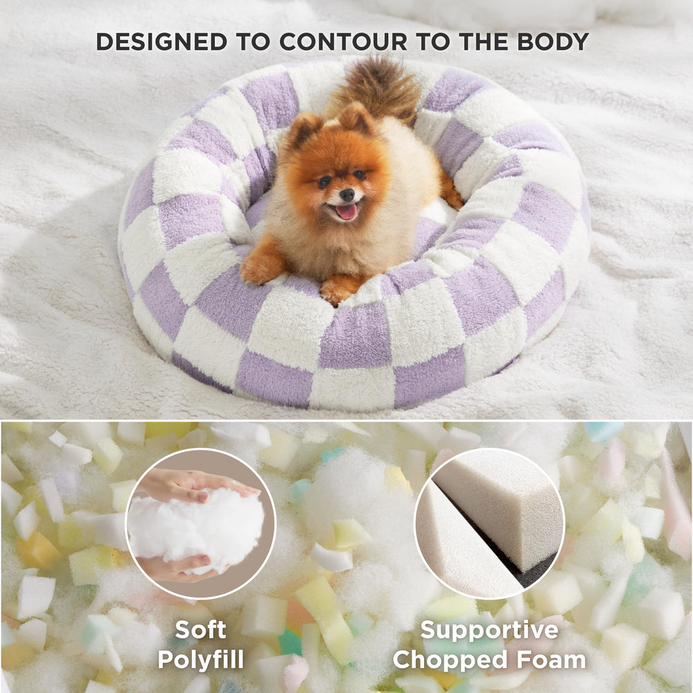 LE SURE donut bed foam center cushions small dogs and cats.