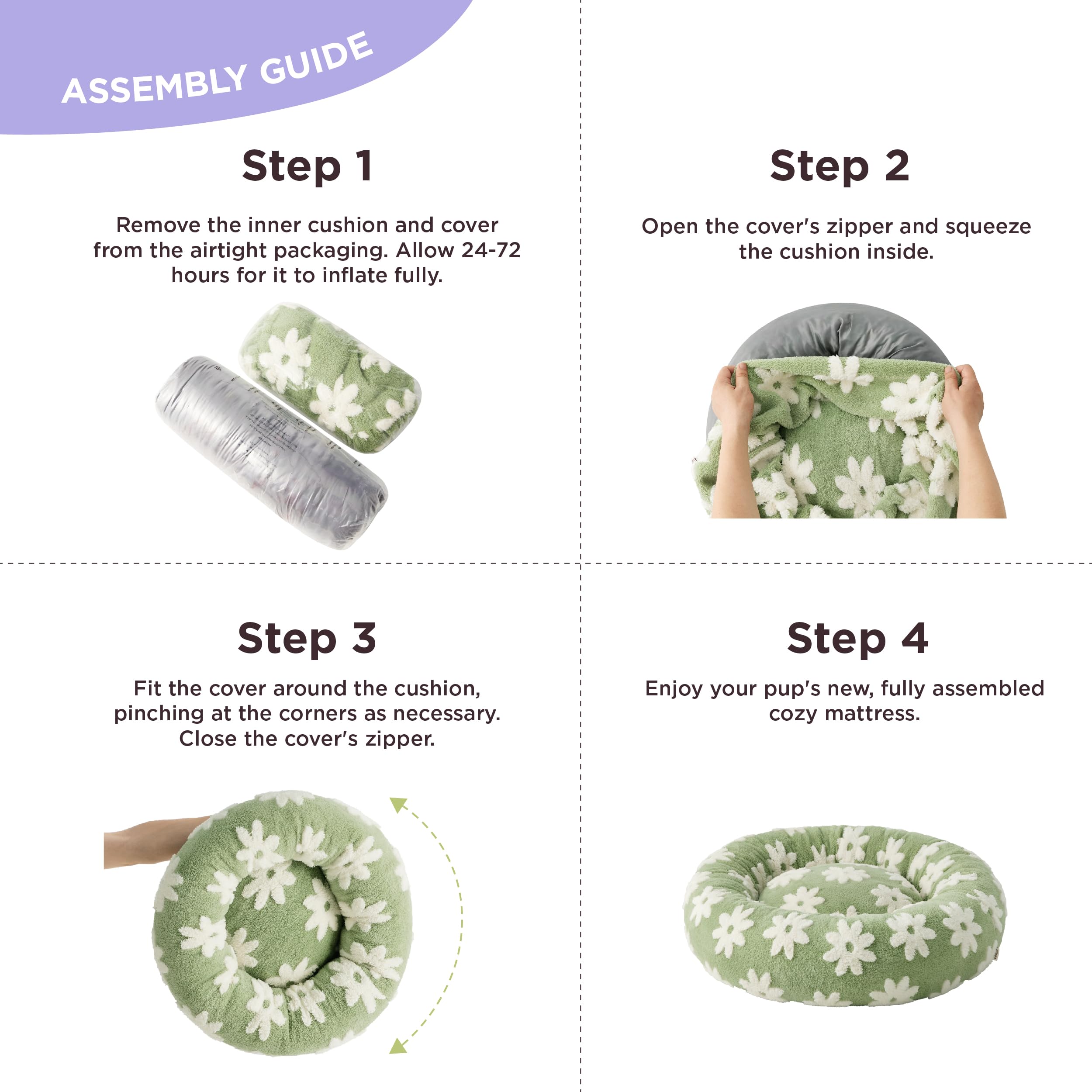 LE SURE foam-center cushion maintains form for lasting softness.