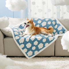 LE SURE double-sided blanket with sherpa and jacquard for large dogs