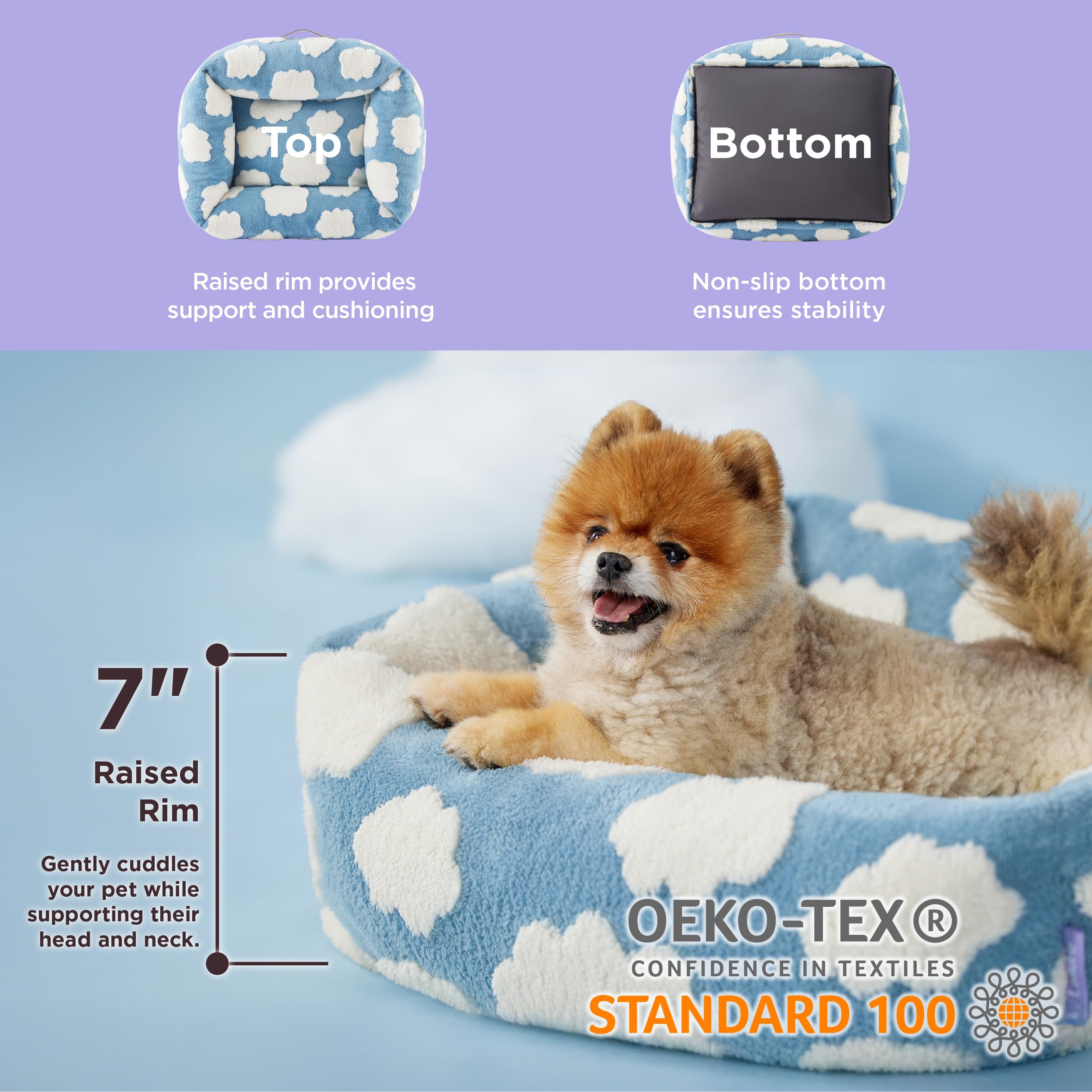 LE SURE jacquard shaggy plush fabric adds soft comfort and stylish decor.