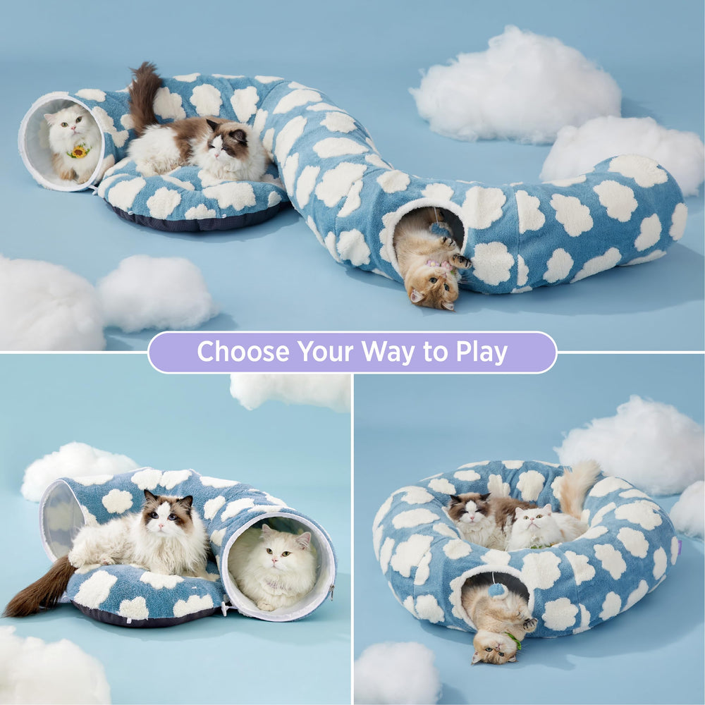 Lesure large cat tunnel bed circle configuration for interactive play and lounging