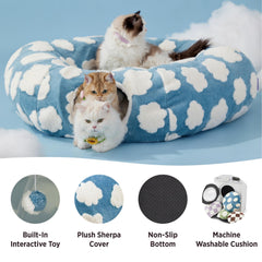 LE SURE Lesure cat tunnel bed inner cushion provides soft support for naps
