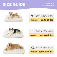 LE SURE orthopedic dog bed in cream, side view shows egg-crate foam.