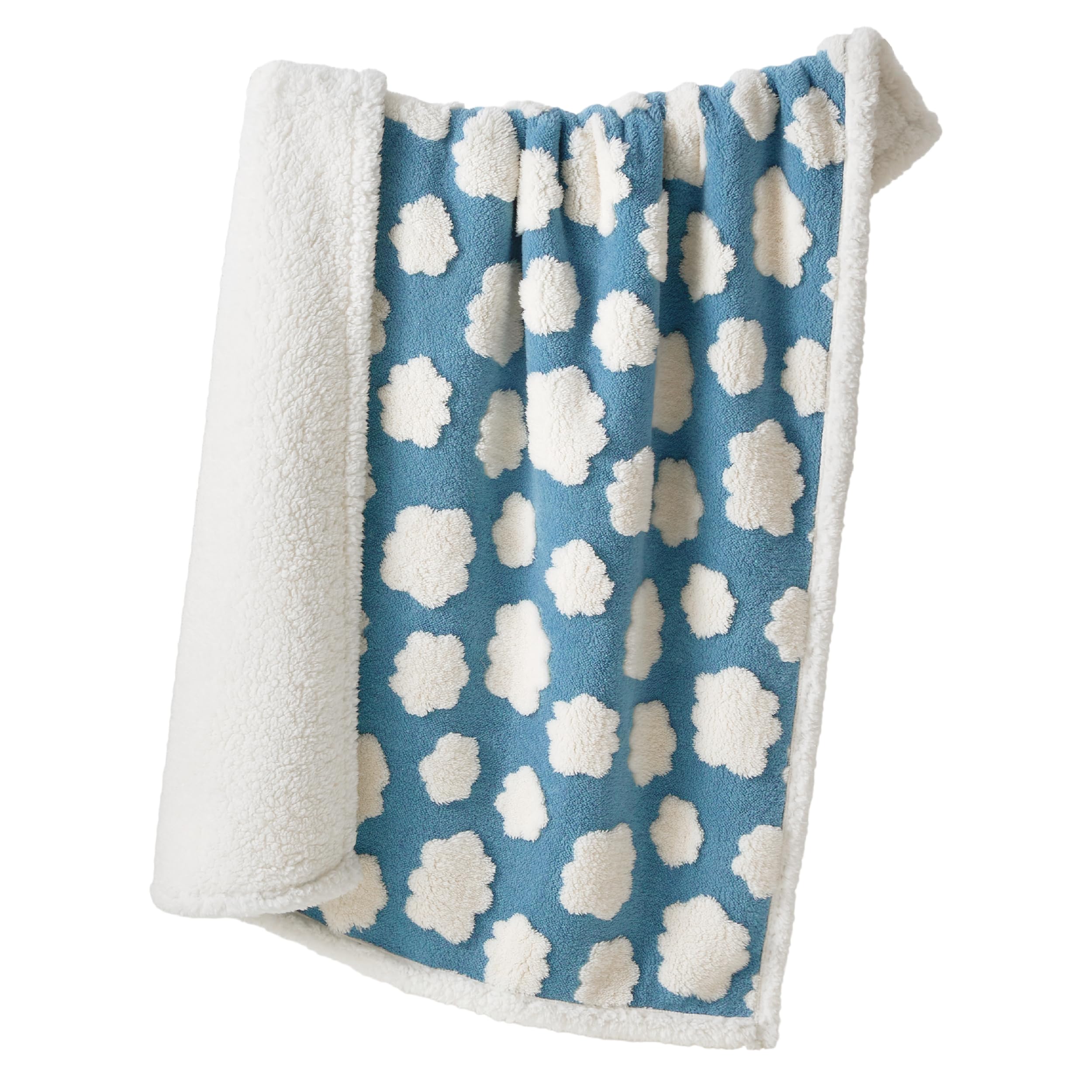 LE SURE portable blue blanket, machine washable for easy cleanup