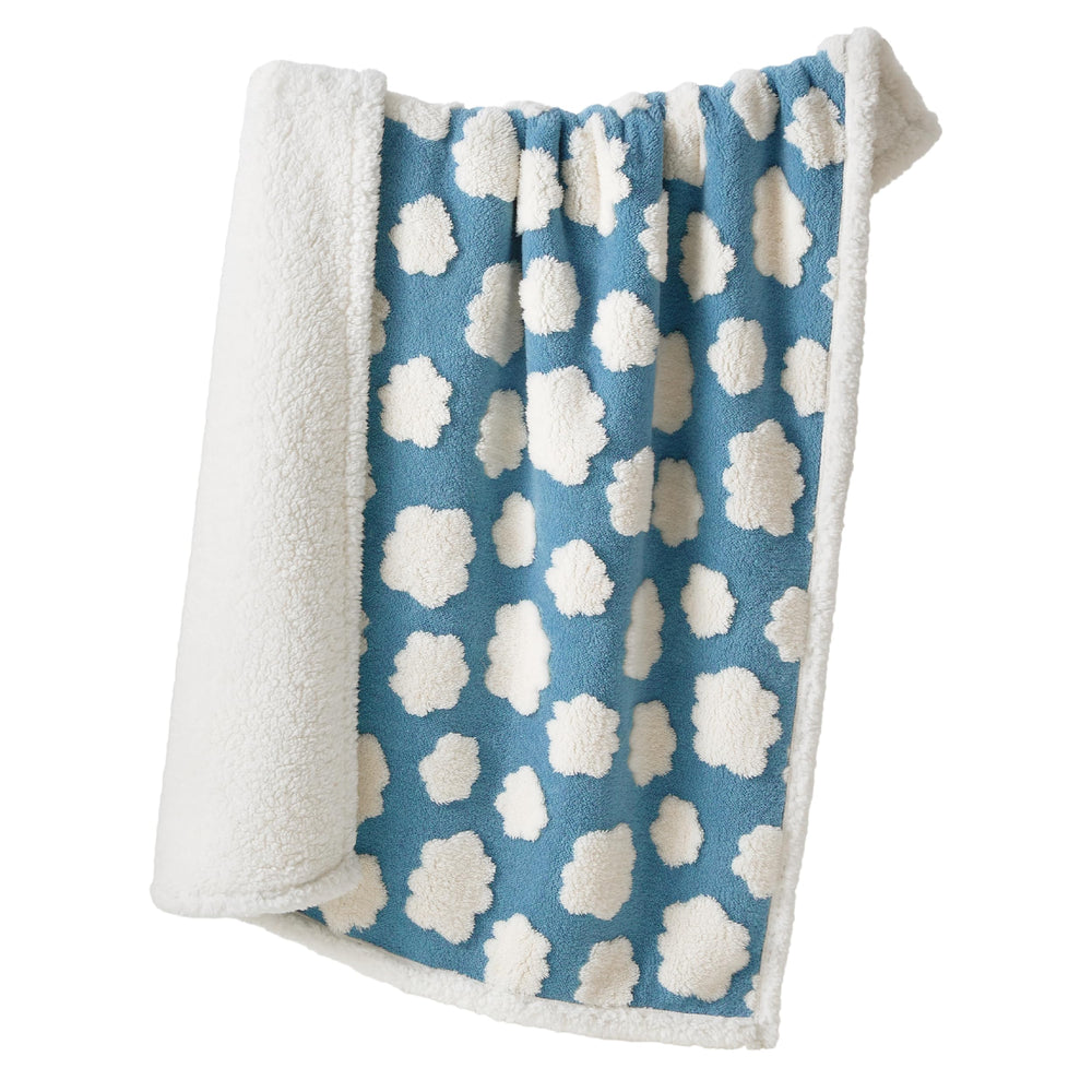 LE SURE portable blue blanket, machine washable for easy cleanup