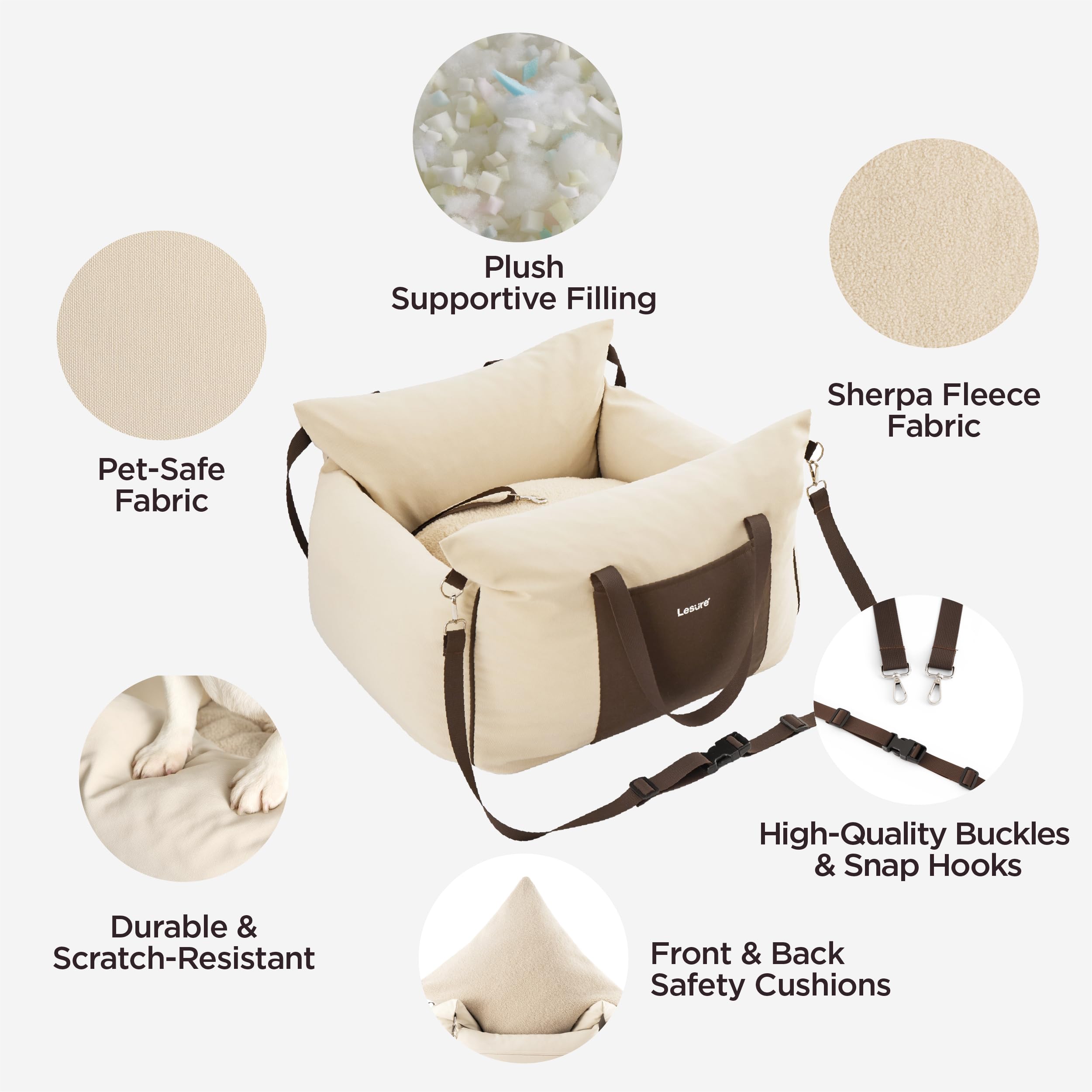 LE SURE Lesure car seat with clip-on safety leash for restraint
