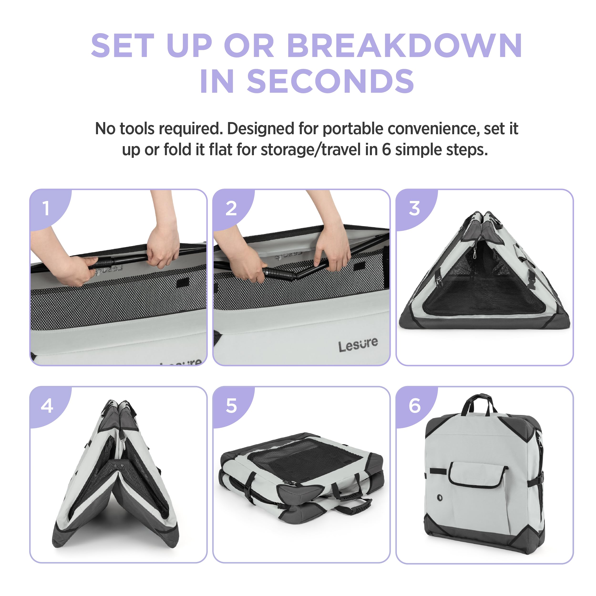 LE SURE Lesure carry handle and side pockets for on-the-go essentials.
