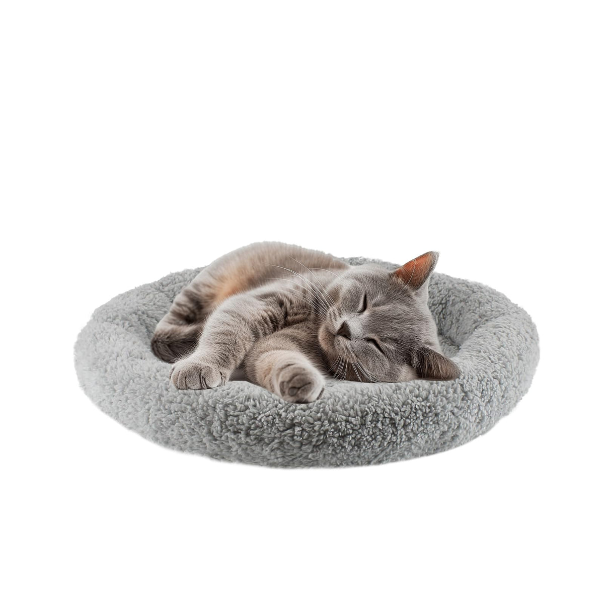 LESYPET round cat bed with 15.75-inch outer diameter offers cozy lounging for indoor cats.