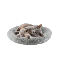 LESYPET round cat bed with 15.75-inch outer diameter offers cozy lounging for indoor cats.