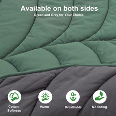 Letalong leaf blanket is travel-friendly, compact when folded for trips.