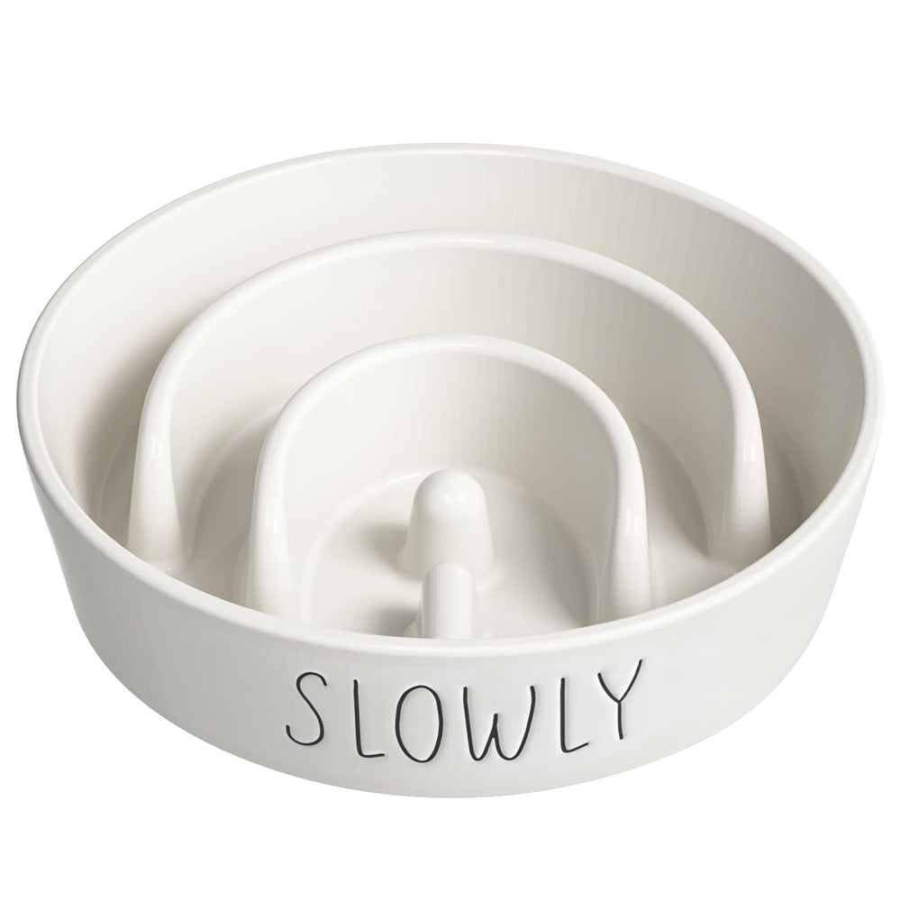 LE TAUCI PET slow feeder bowl with 1.5-cup capacity and ceramic puzzle design for slower meals