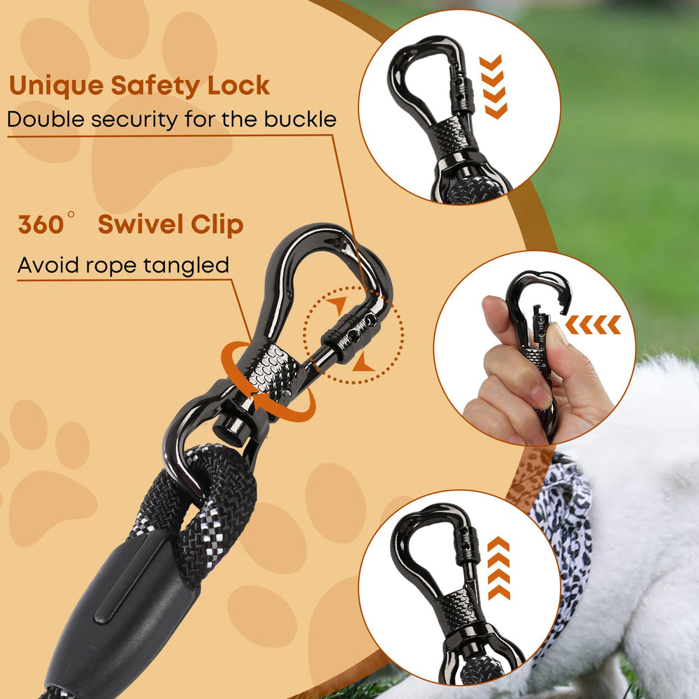 Leterno Long Dog Leash offers 100ft tie-out for hands-free outdoor sessions