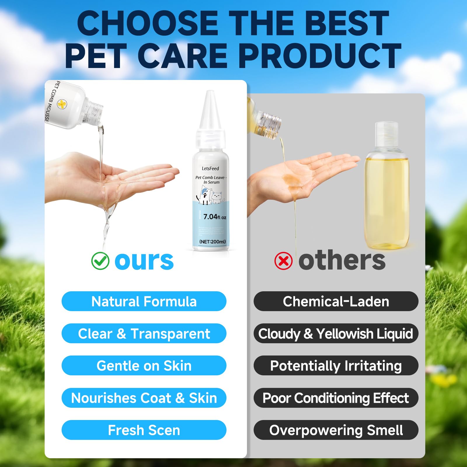 Grooming session with LetsFeed for dogs and cats demonstrates multi-function care and detangling.