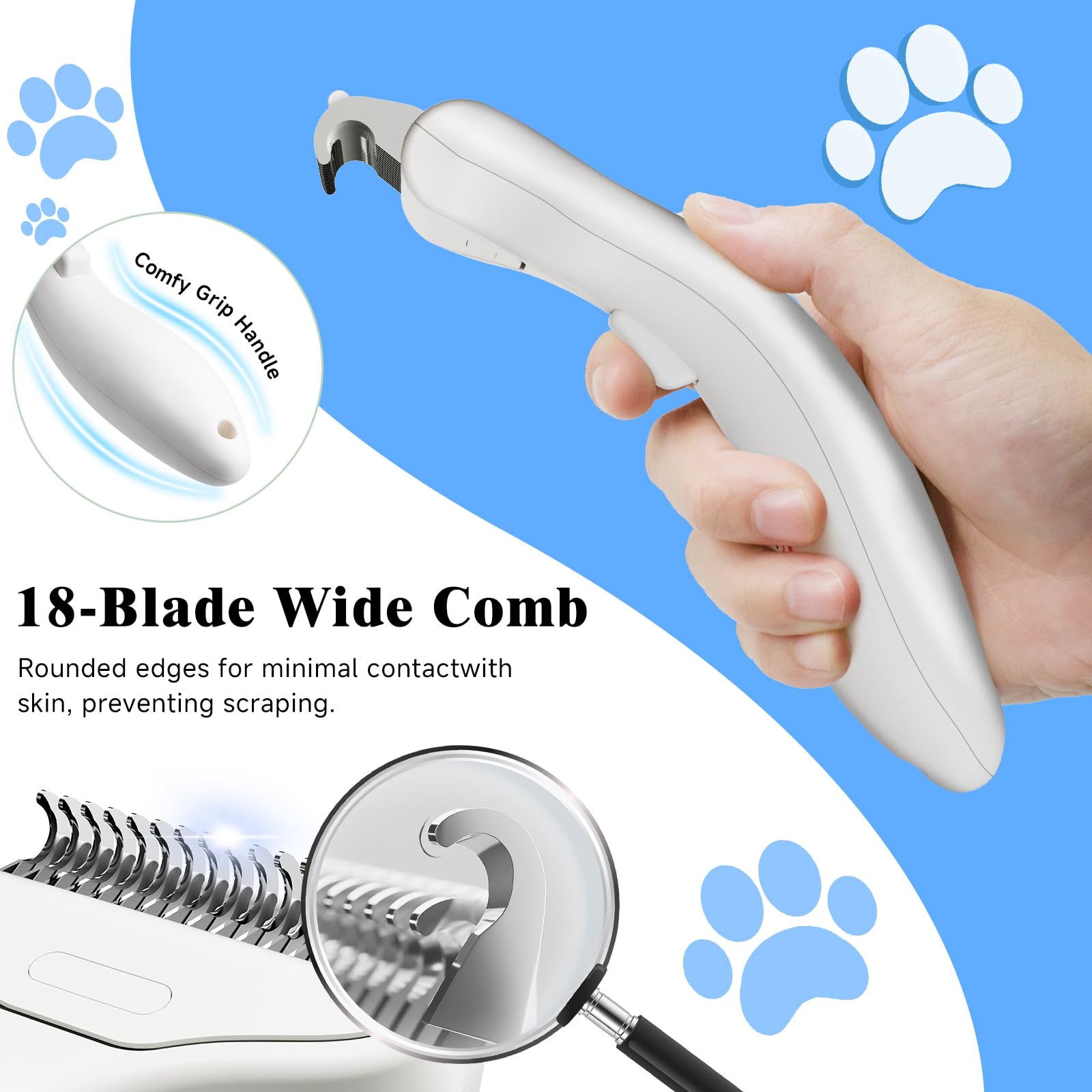LetsFeed Pet Steam Brush mist spray feature delivering even mist for static-free fur.