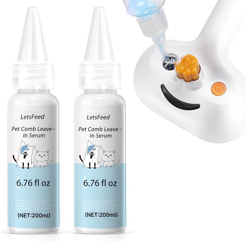 LetsFeed Pet Steam Brush Refill front view shows compact design for on-the-go grooming.