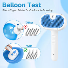 LetsFeed Pet Steam Brush self-cleaning button eases cleanup after brushing sessions.