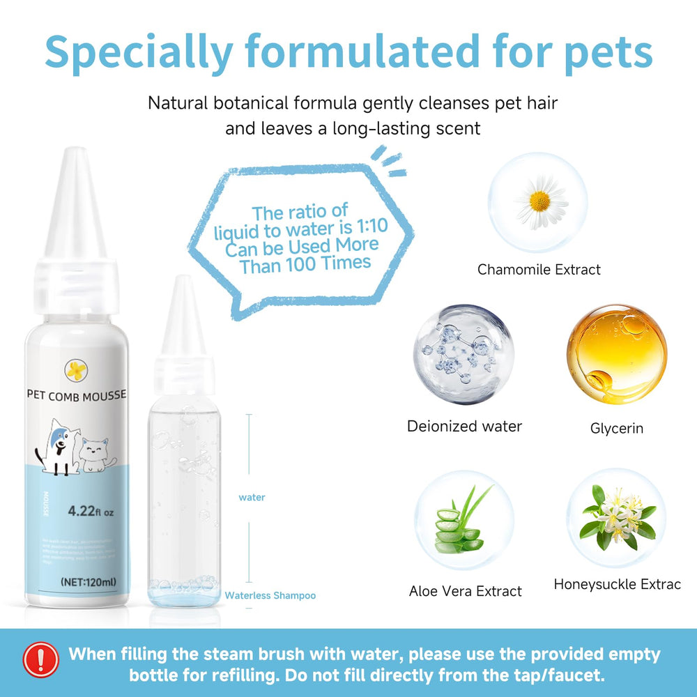 LetsFeed Pet Steam Brush self-cleaning button after brushing session.