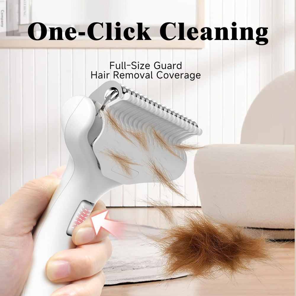 LetsFeed Pet Steam Brush sturdy ABS and stainless steel bristles protecting skin.