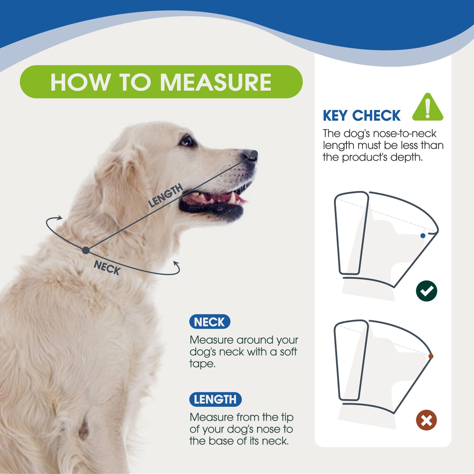 LETSQK adjustable secure dog recovery collar fits dogs of all sizes.