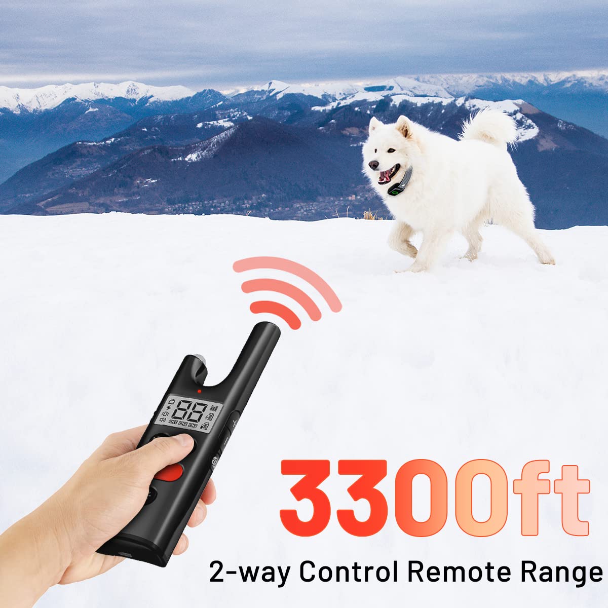 LetsWill rechargeable dog collar with long-lasting battery for travel days.