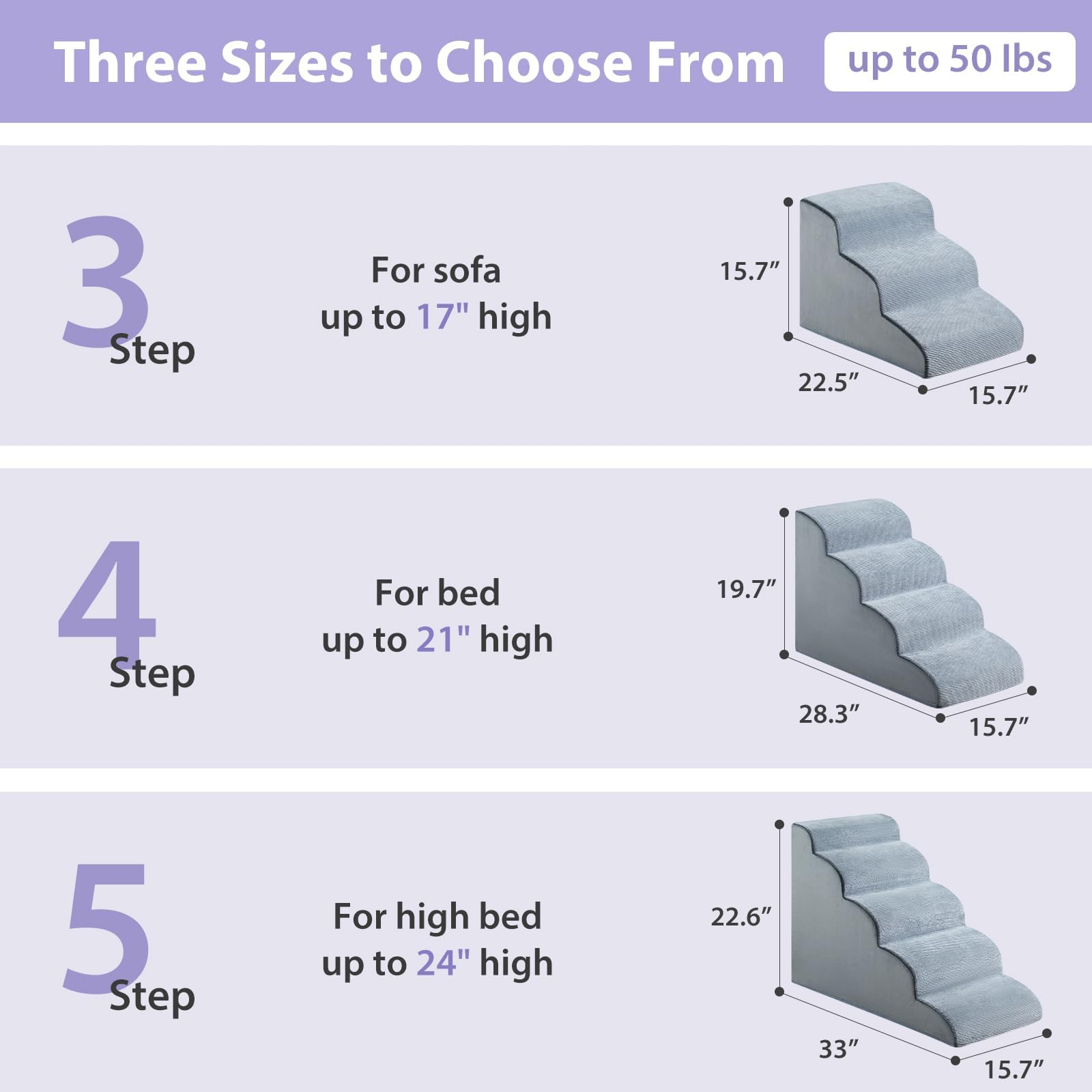LEXTRO dog stairs detachable cover for easy machine washing.