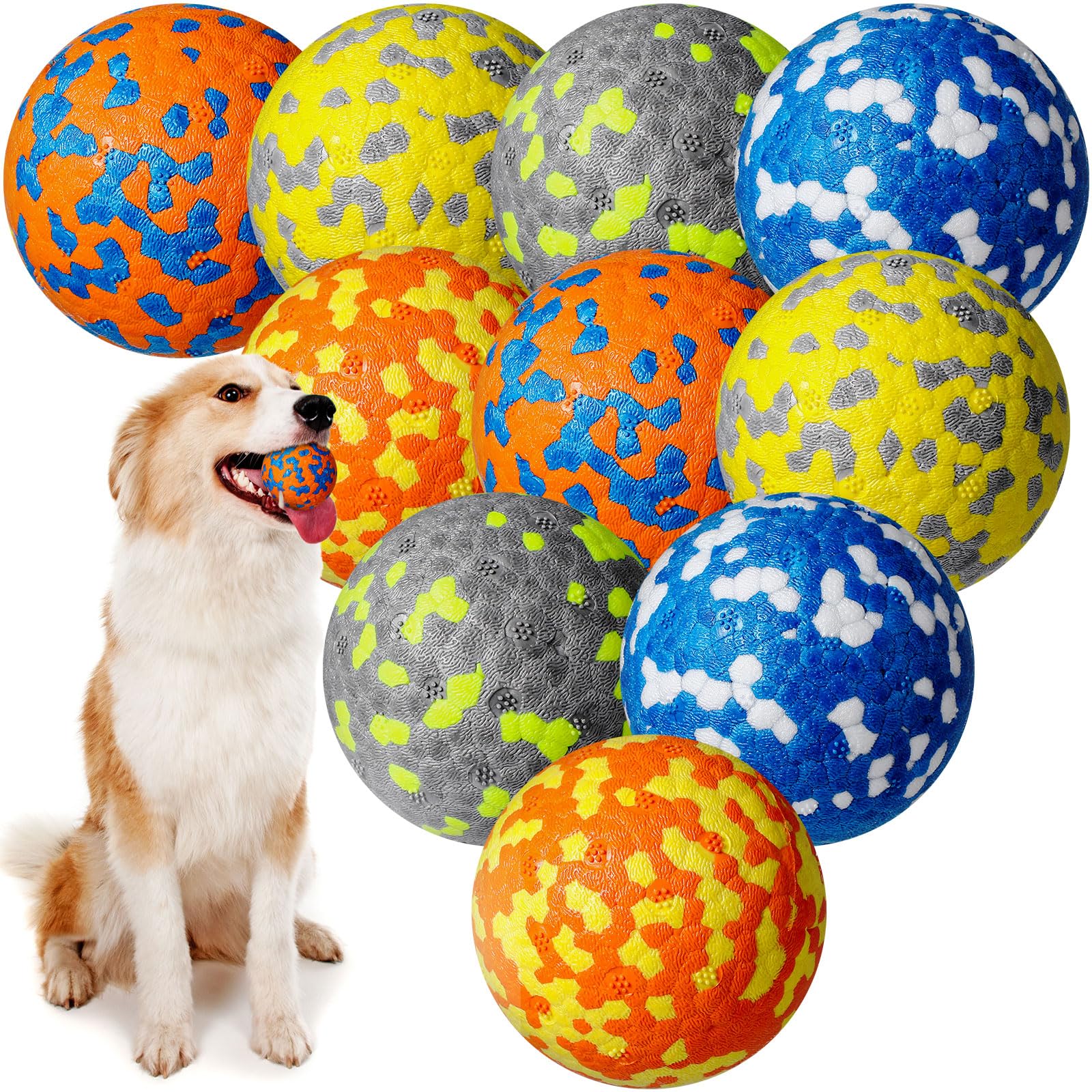 Leyndo 2.5-inch bouncy dog ball for aggressive chewers, colorful and durable.