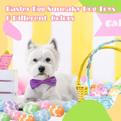 Leyndo pastel Easter dog egg toy in blue, squeaks during play