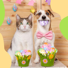 Leyndo pastel Easter dog egg toy in yellow, safe and easy to clean
