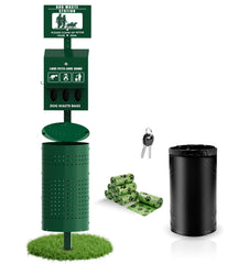 Lezbanz Dog Waste Station with lid for secure outdoor waste containment