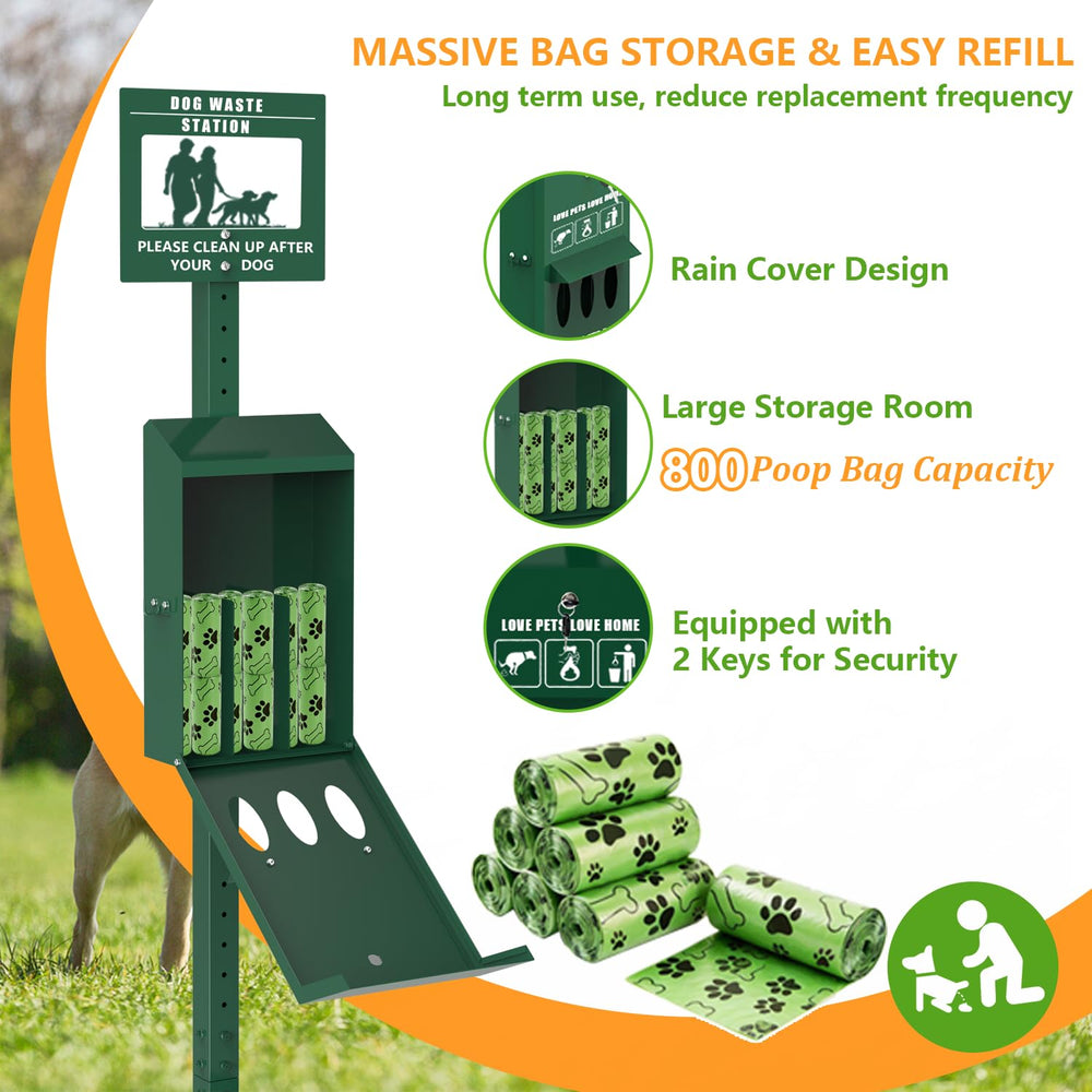 Lezbanz Dog Waste Station glow-in-the-dark sign for night visibility