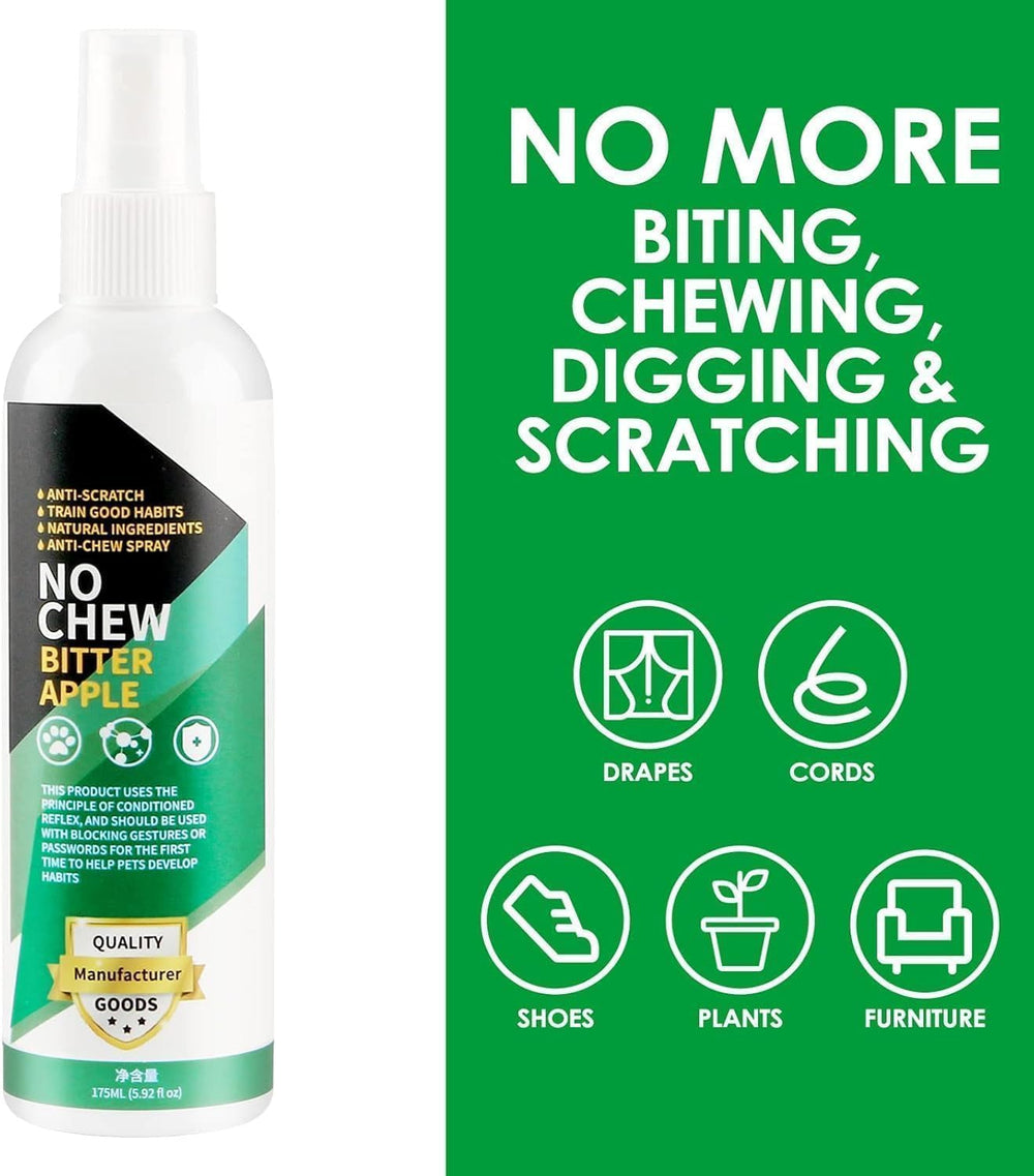 LFJUNW Bitter Apple Spray supports training by reducing biting and licking.