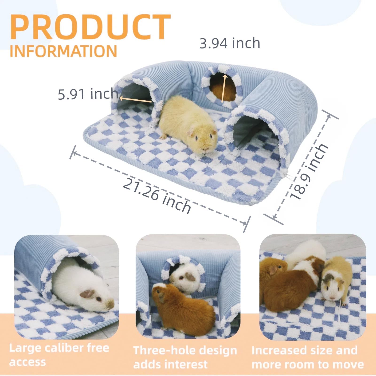 Lfokd extra-long tunnel supports group play for small pets.