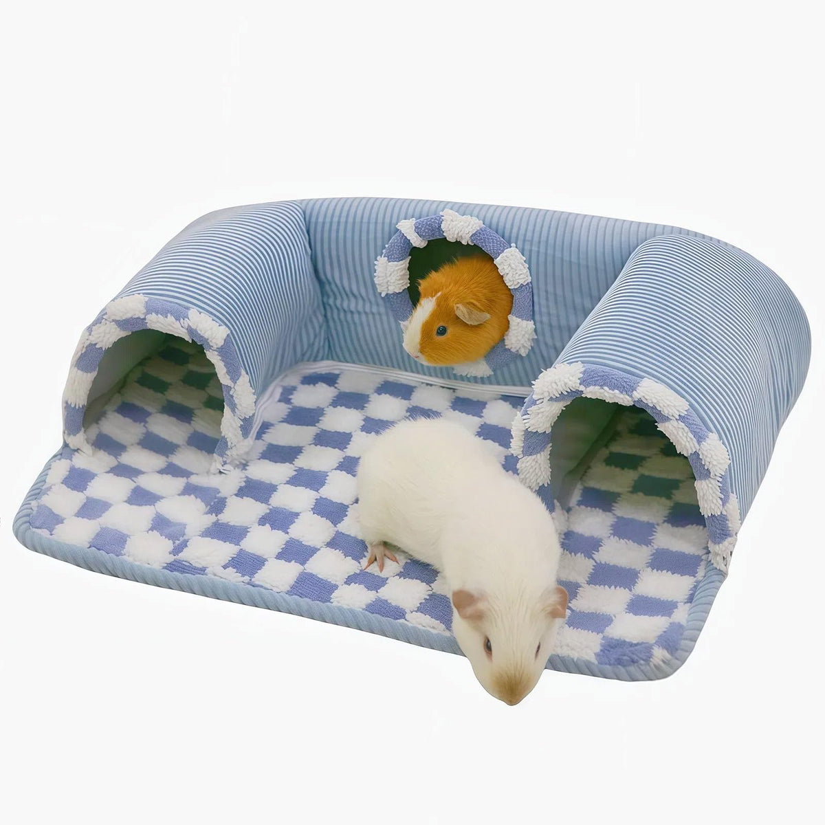 Lfokd guinea pig hideout tunnel blue comfort bed for cozy naps.