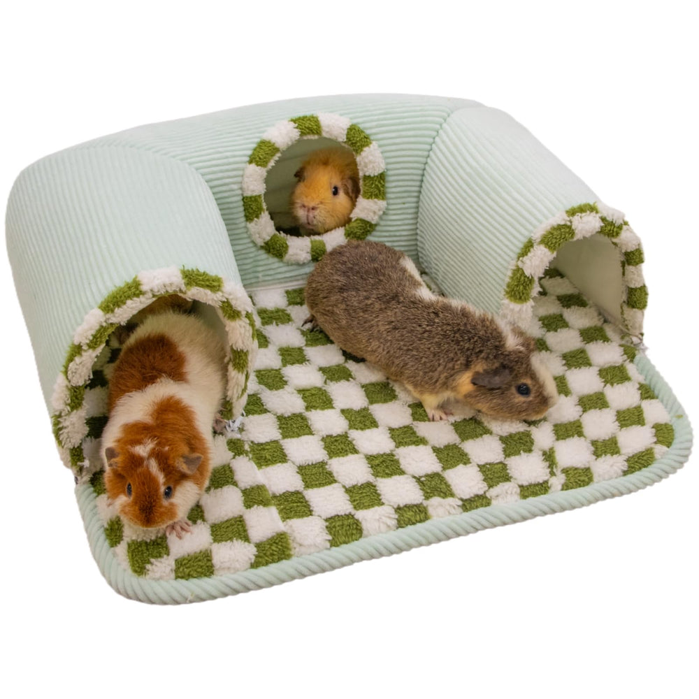 Lfokd guinea pig hideout tunnel with warm bed offers cozy shelter for rest and play.