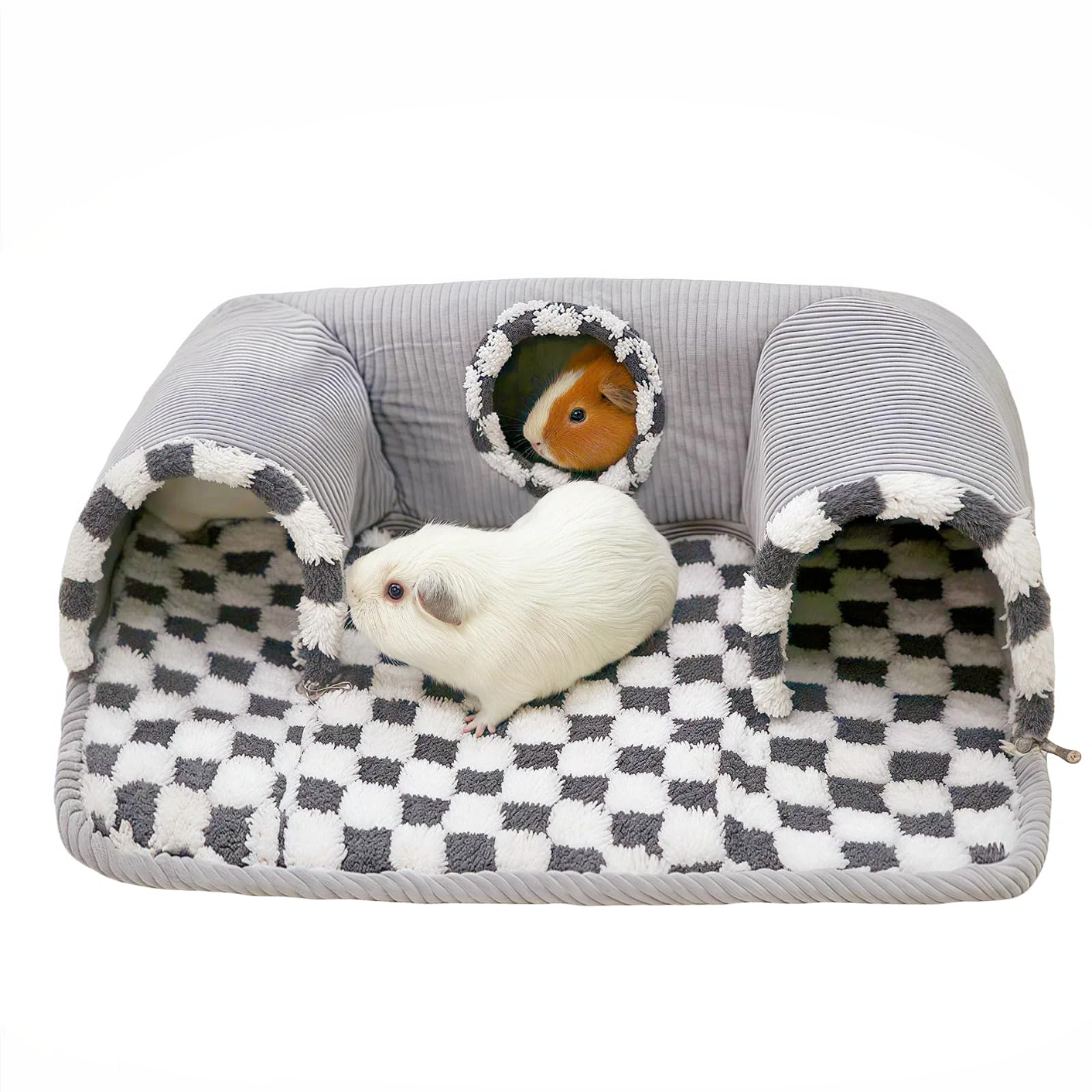 Lfokd Guinea Pig Hideout Tunnel with Warm Bed offers a cozy sleeping nook for small pets.