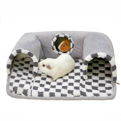 Lfokd Guinea Pig Hideout Tunnel with Warm Bed offers a cozy sleeping nook for small pets.