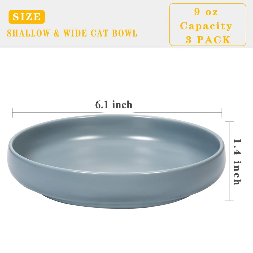 Lfpkixise matte finish bowls add modern style to a cat feeding station.