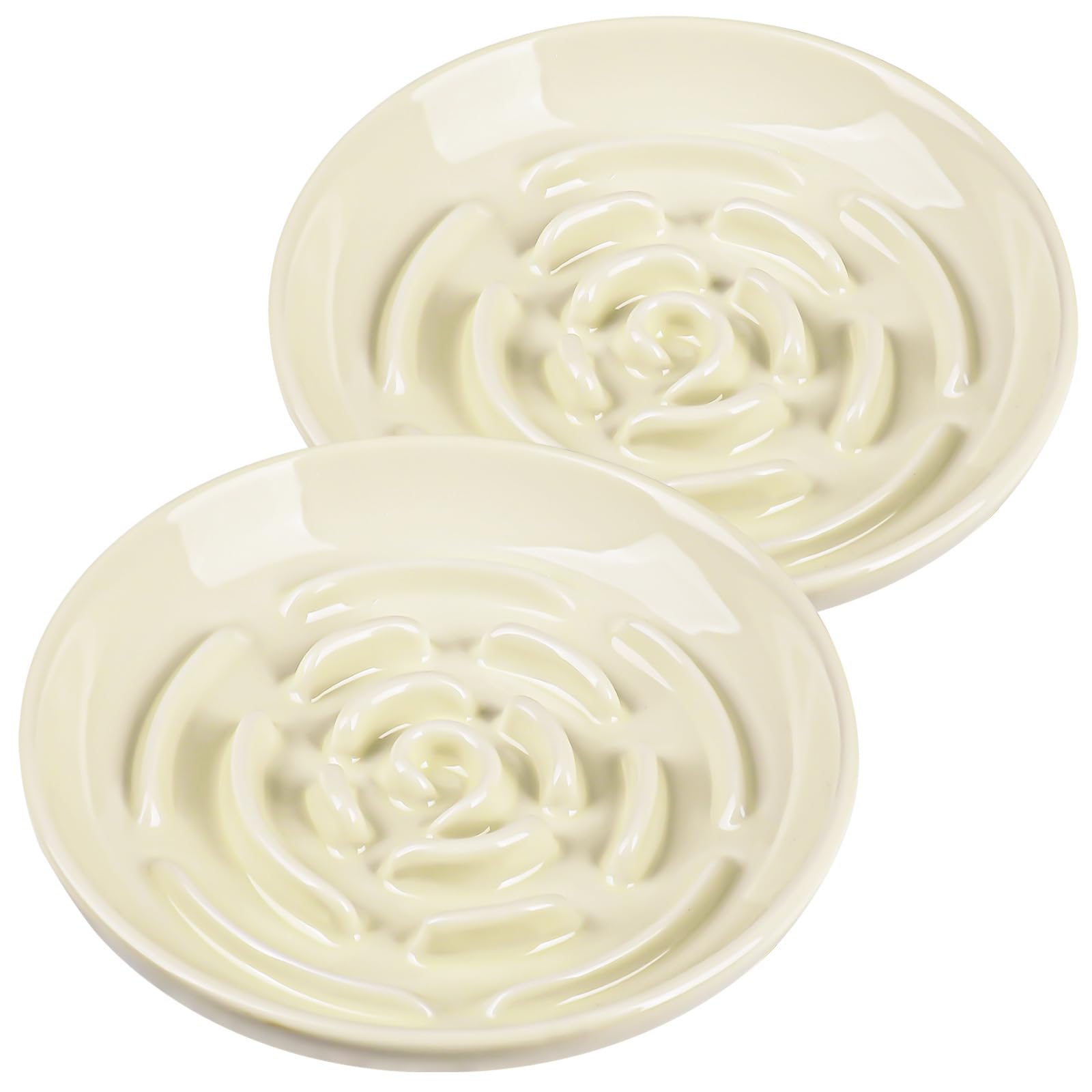 The Lfpkixise slow feeder bowl with maze interior slows cat eating.