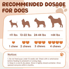 LHQR chews shown being fed for easy daily dosing.