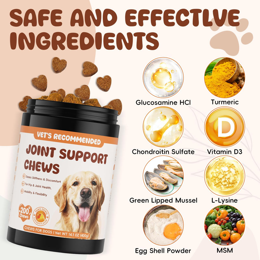 LHQR dogs hip joint chews chicken flavor ready-to-serve treats.