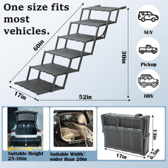 LIALEX dog ramp adjustable height for versatile fit in cars and SUVs.