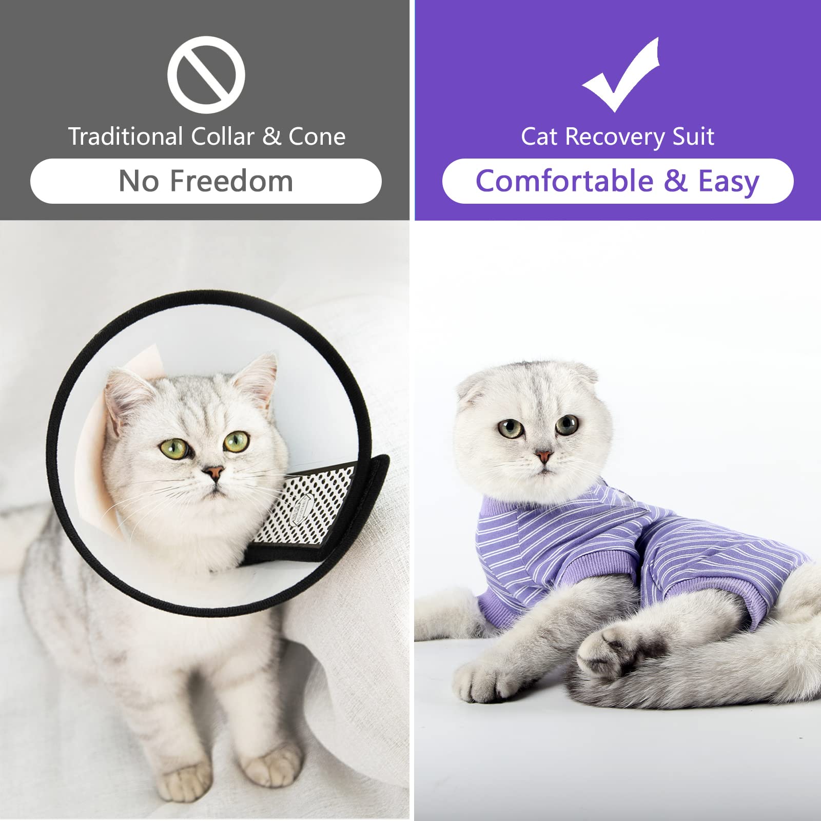 LIANZIMAU cat recovery suit size chart helps secure the right fit for your cat.