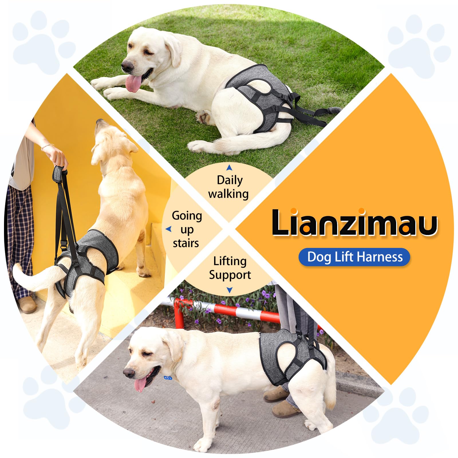LIANZIMAU dog sling easy-carry handle for assistive use