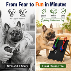 Liathig bamboo dog scratch board, sturdy surface for gentle nail care and calm sessions.