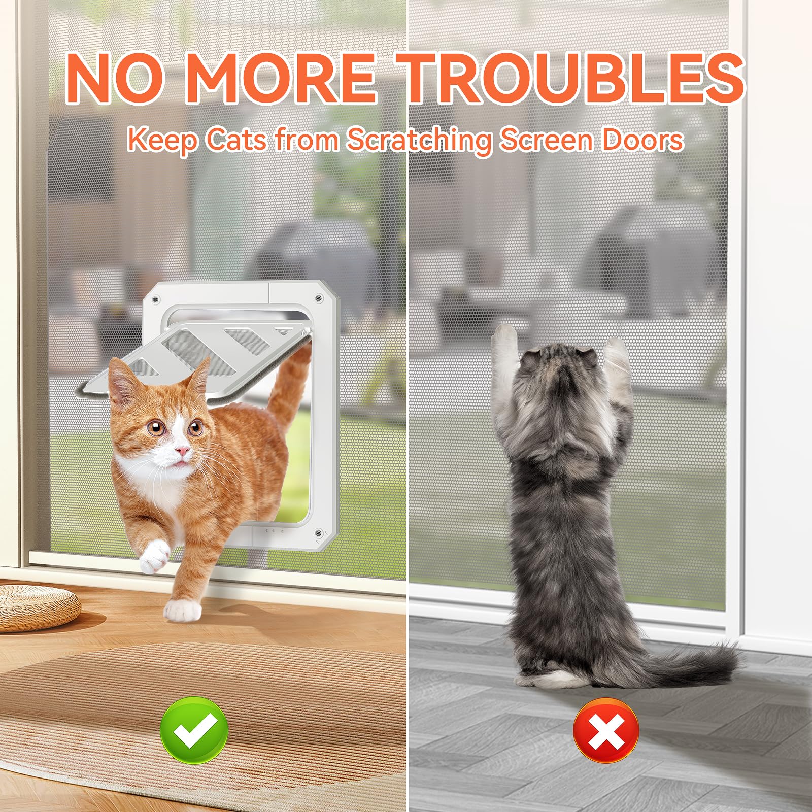 LIBBEPET cat door brush strips block mosquitoes while ventilating