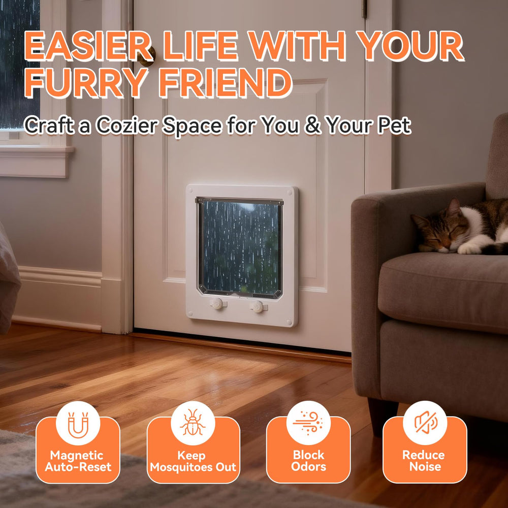LIBBEPET cat door frame dimensions 9.8 by 11.6 inches for standard doors